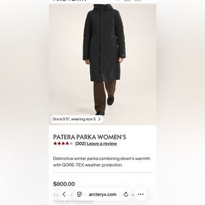Arc'teryx Patera Parka Women's Jacket in Black